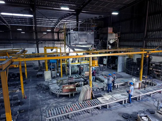 Vista interna da planta de fundição